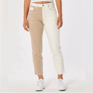 Hollister color block ultra high rise mom jean